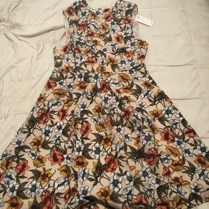 Floral print, high-neck dress.